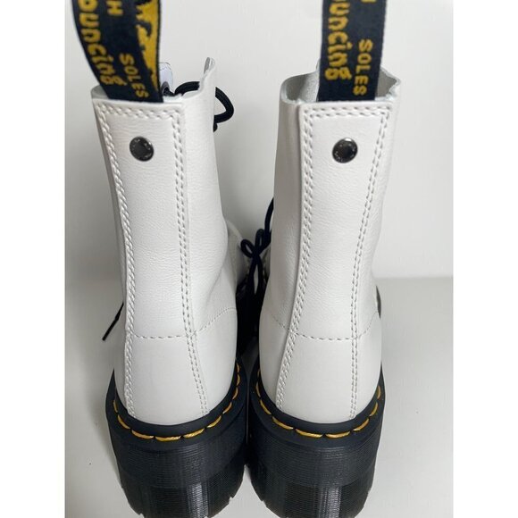 NEW Dr. Martens 1460 Pascal Max White Leather Platform Combat Boots Size 41 US 9 - Picture 5 of 7